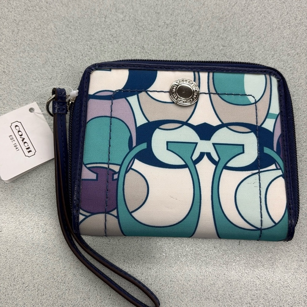 Coach Multicolor Zip Around Wallet/Wristlet, NWT